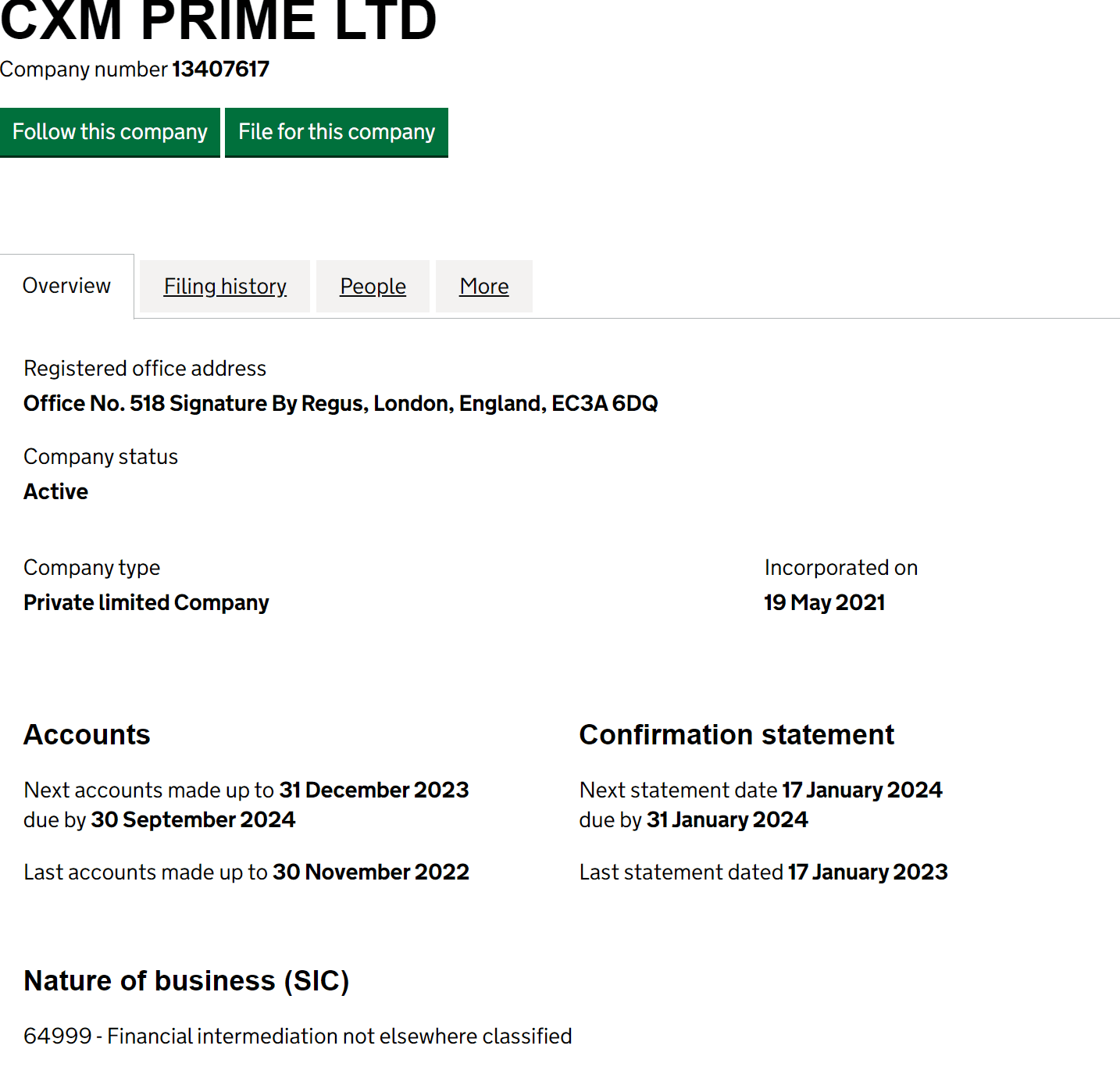 英国工商局（ Companies House）