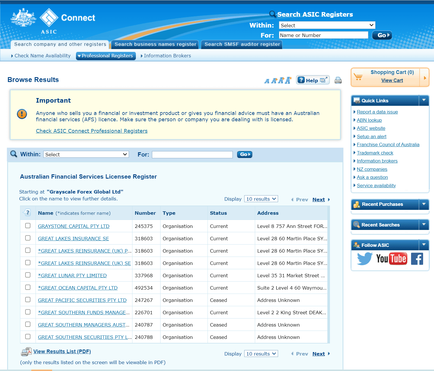 澳大利亚证券和投资委员会(ASIC)金融服务持牌人