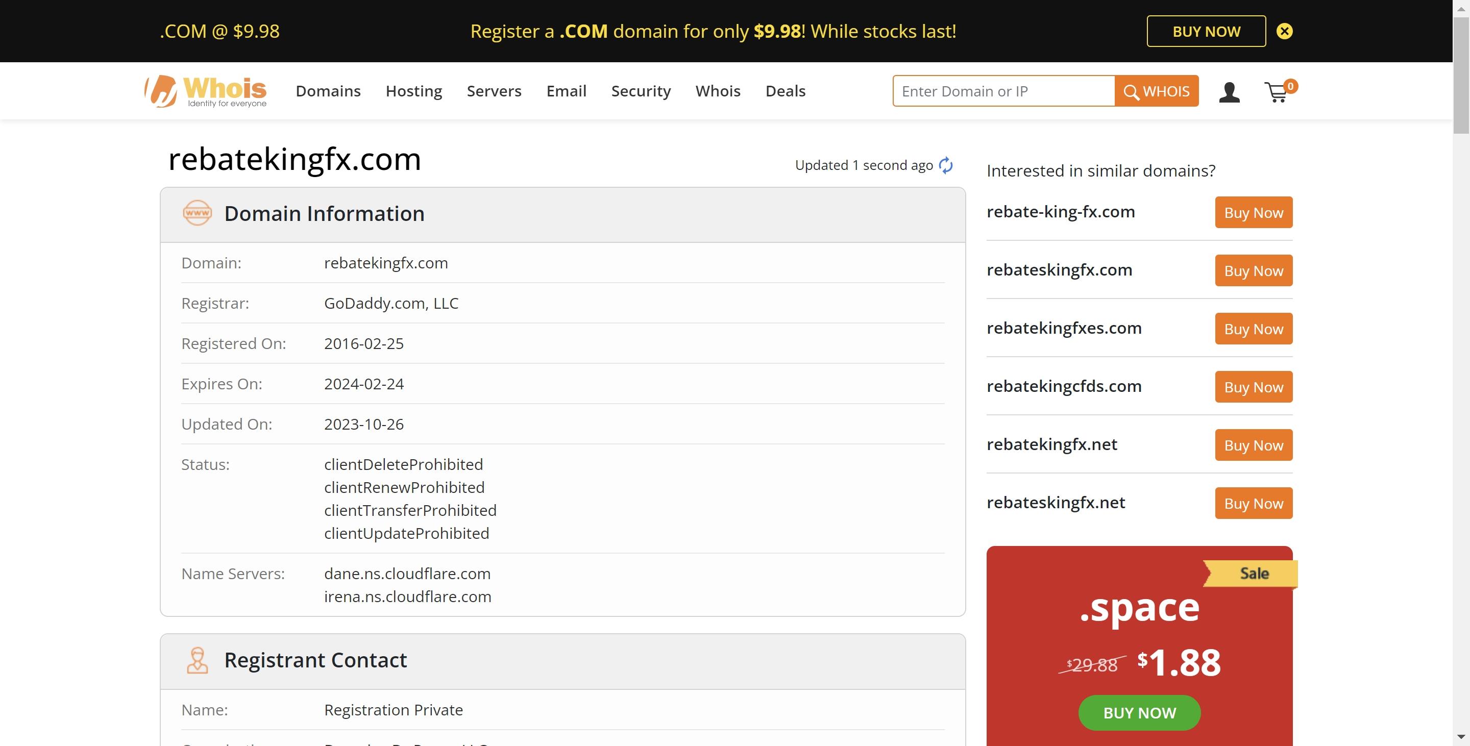 rebatekingfx whois record