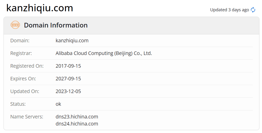 知丘whois.com域名年限数据