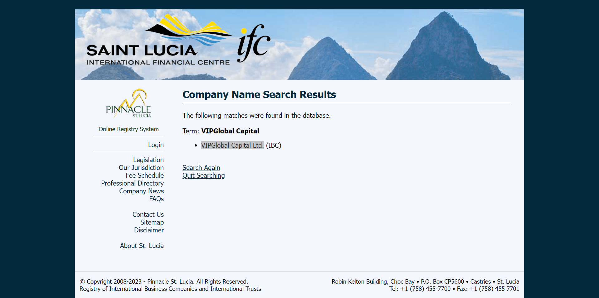 圣卢西亚国际商业公司和国际信托注册处（ifc）