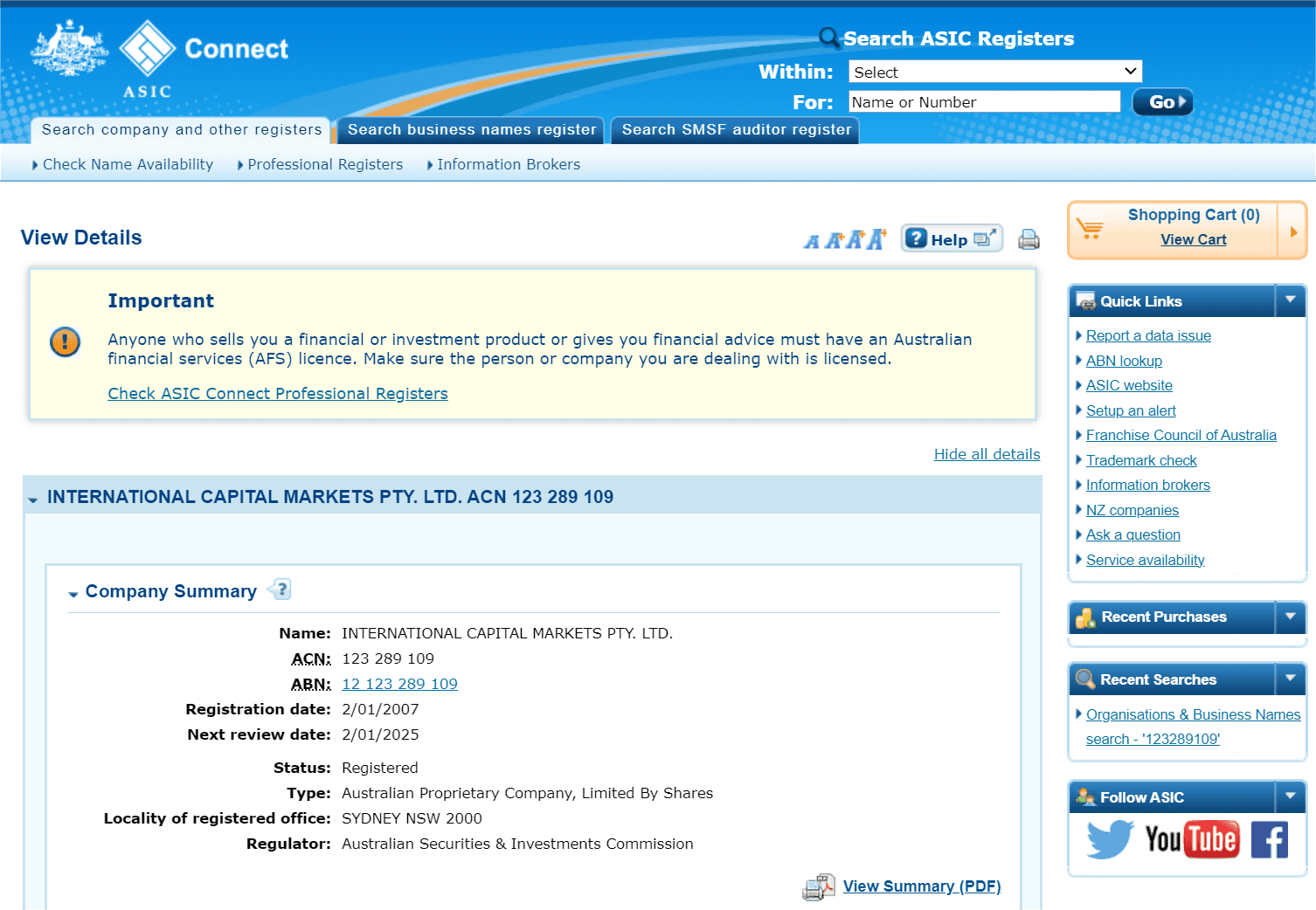 澳大利亚证券和投资委员会（ASIC）