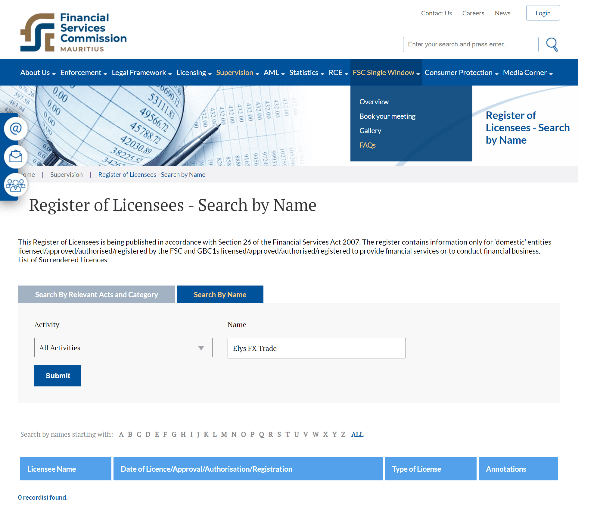 毛里求斯金融服务委员会(FSC)