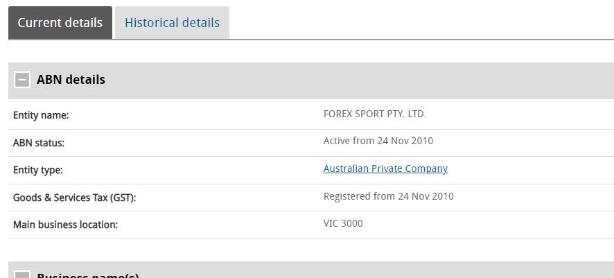 Forex Sport 实体信息查询