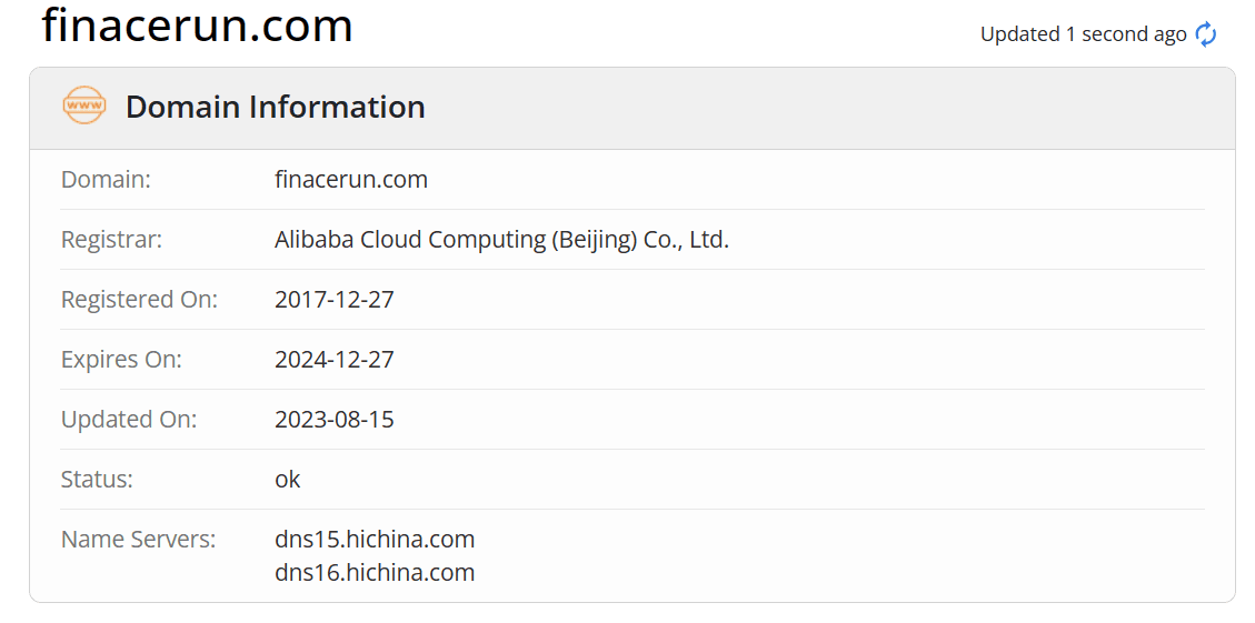 奔跑财经whois.com域名年限数据