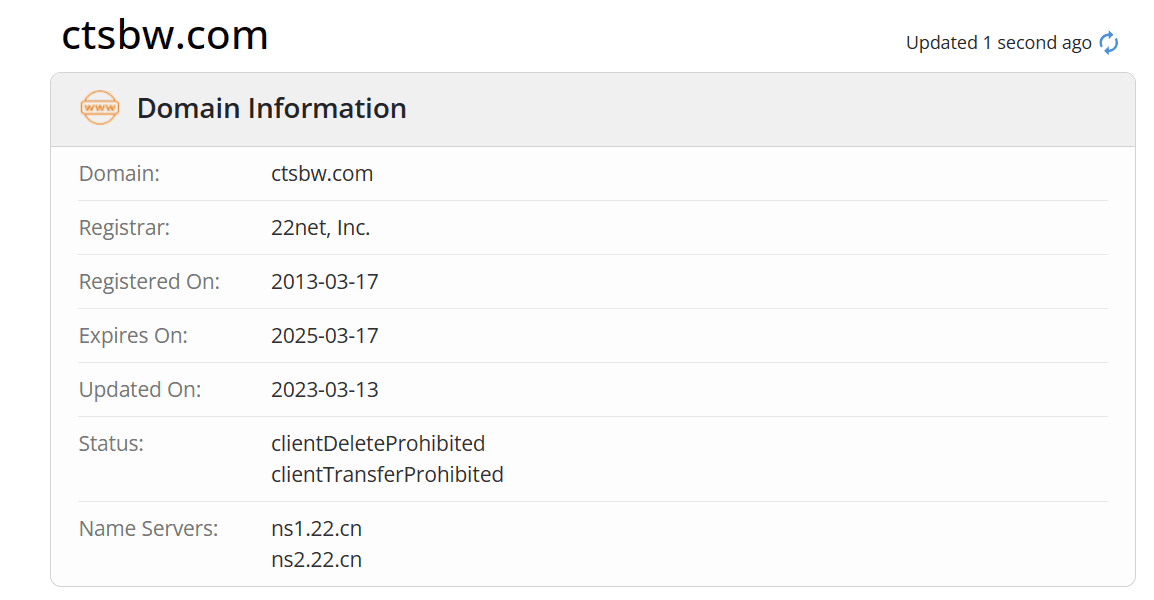 创投时报whois.com域名年限数据