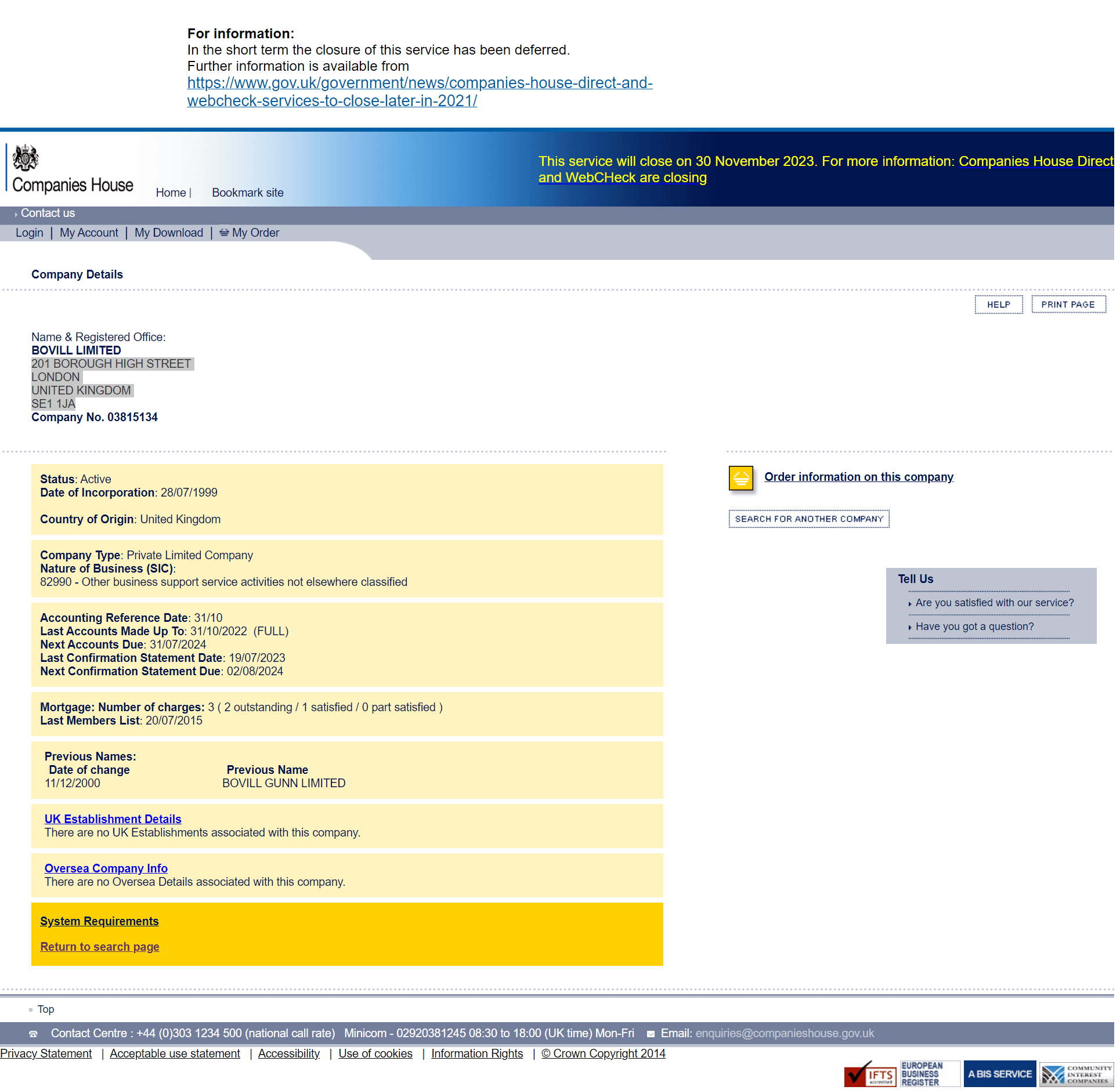 英国工商局（Companies House）