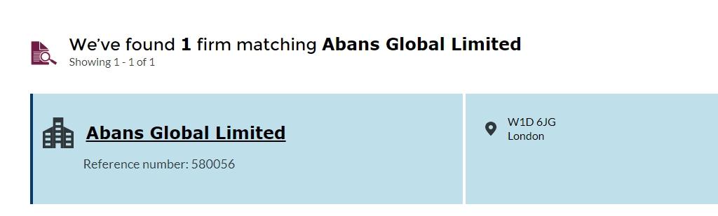 Abans Global Limited FCA查询