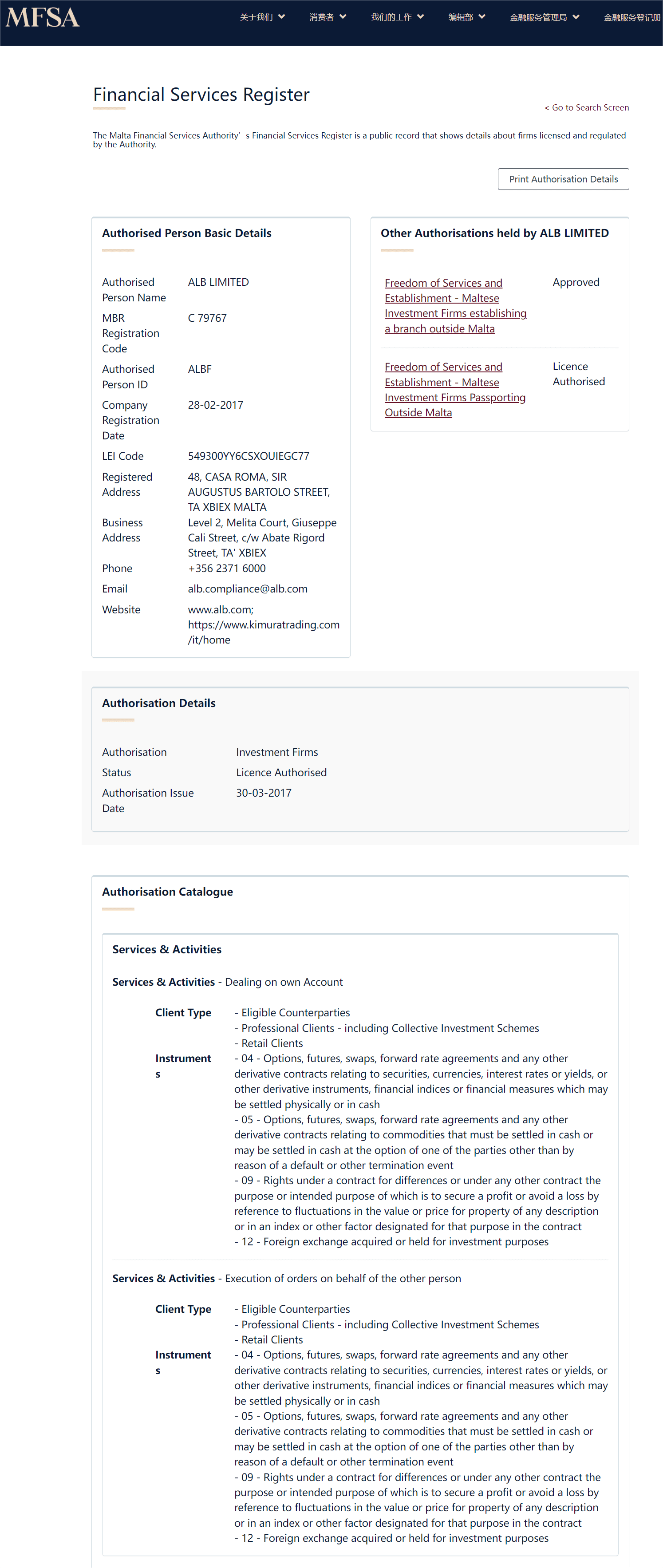 马耳他金融服务管理局(MFSA)