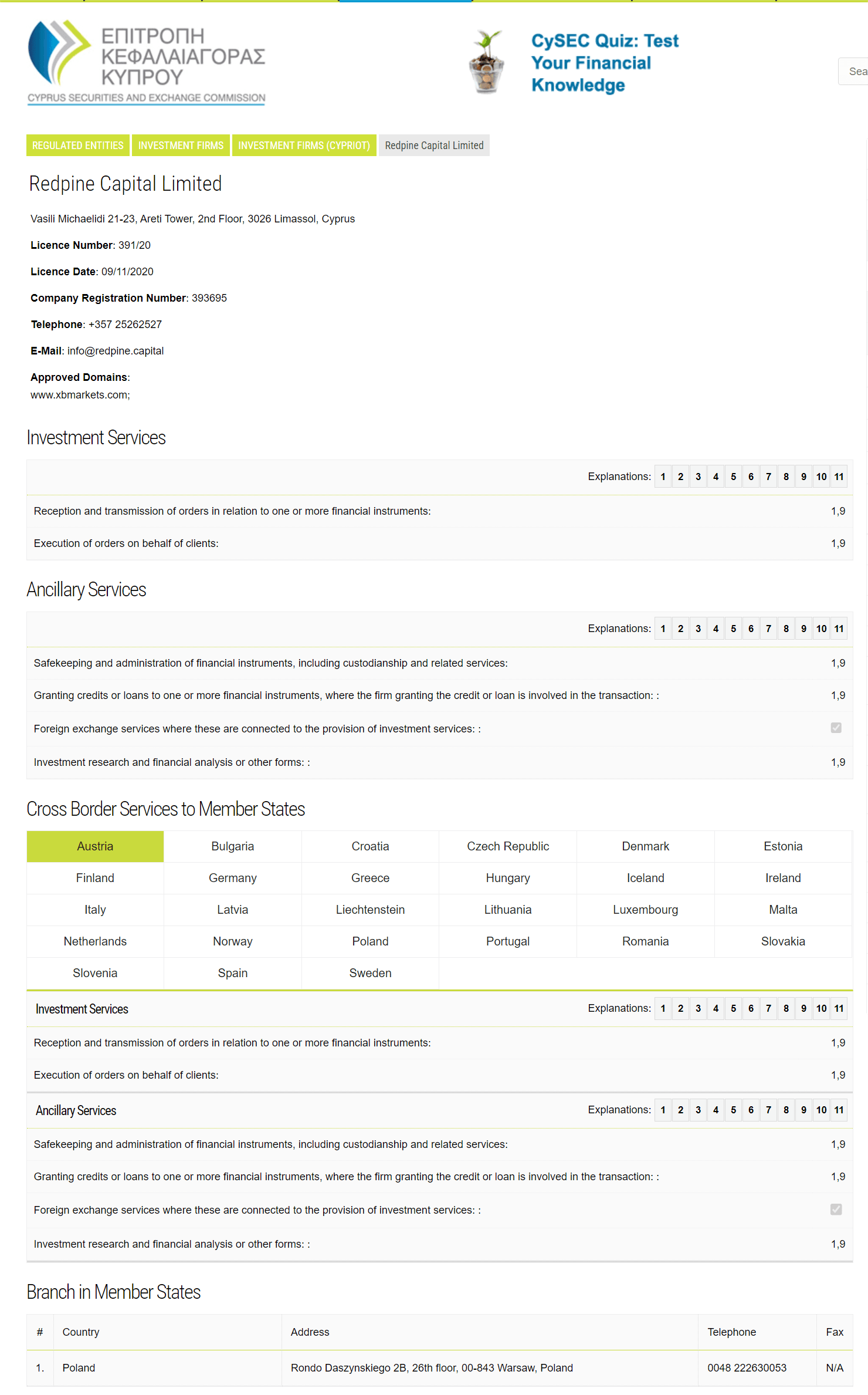 塞浦路斯证券交易委员会(CySEC)