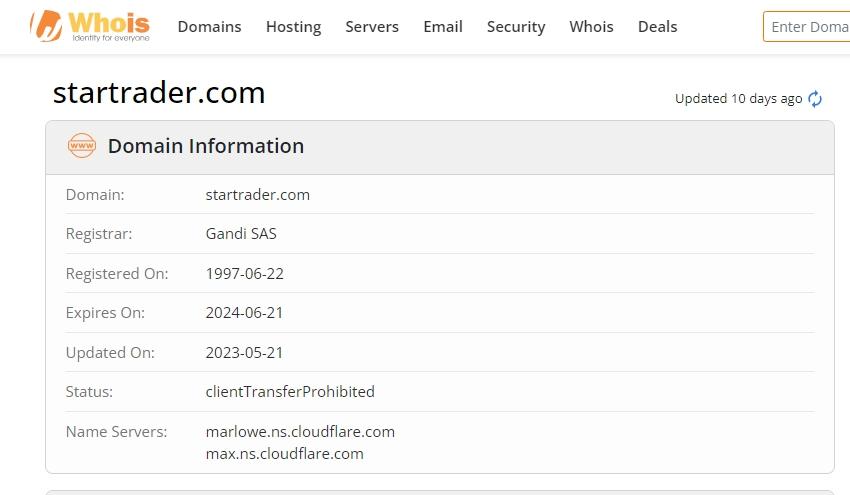 STARTRADER·星迈 Whois注册