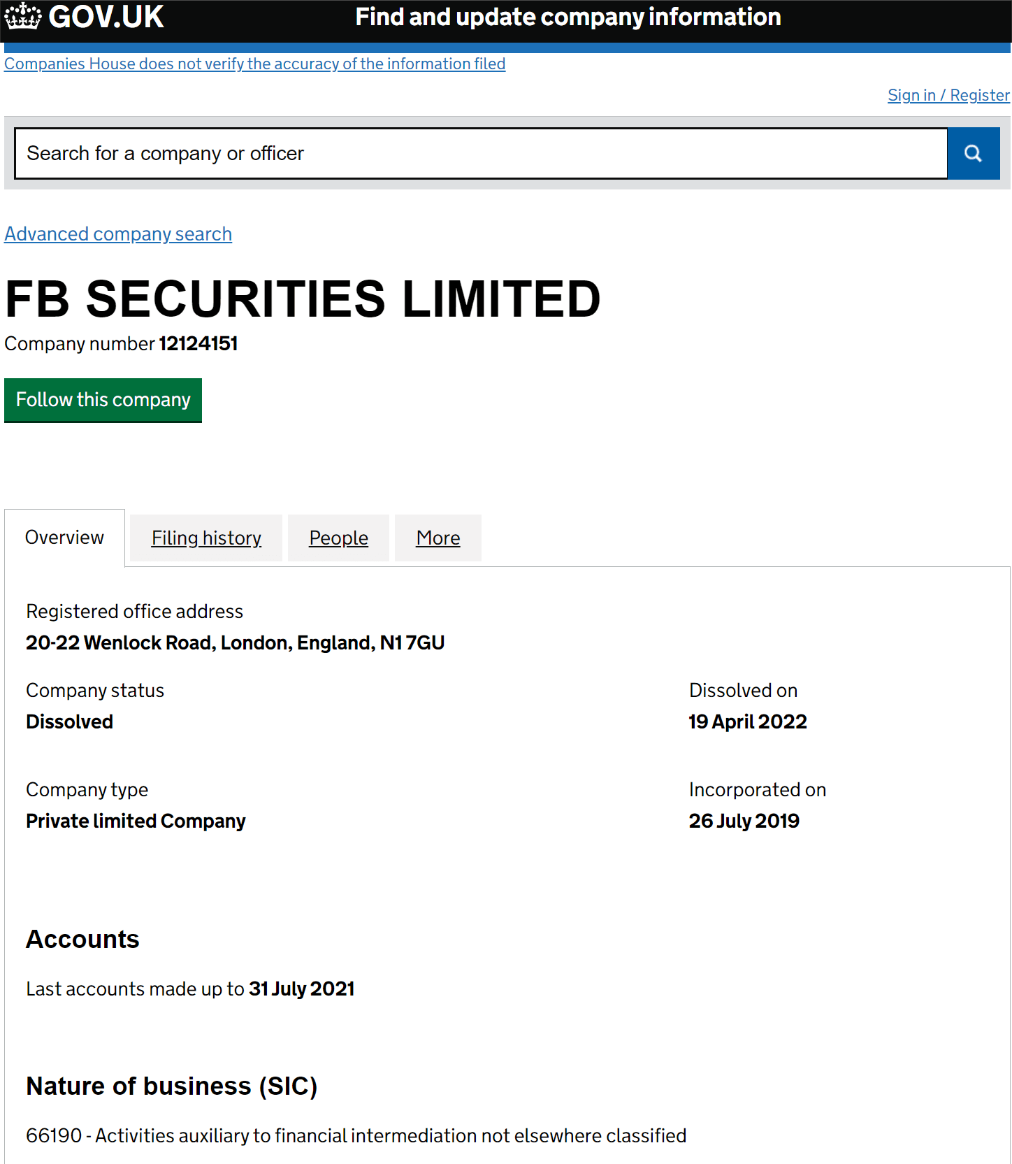 英国工商局(Companies House)