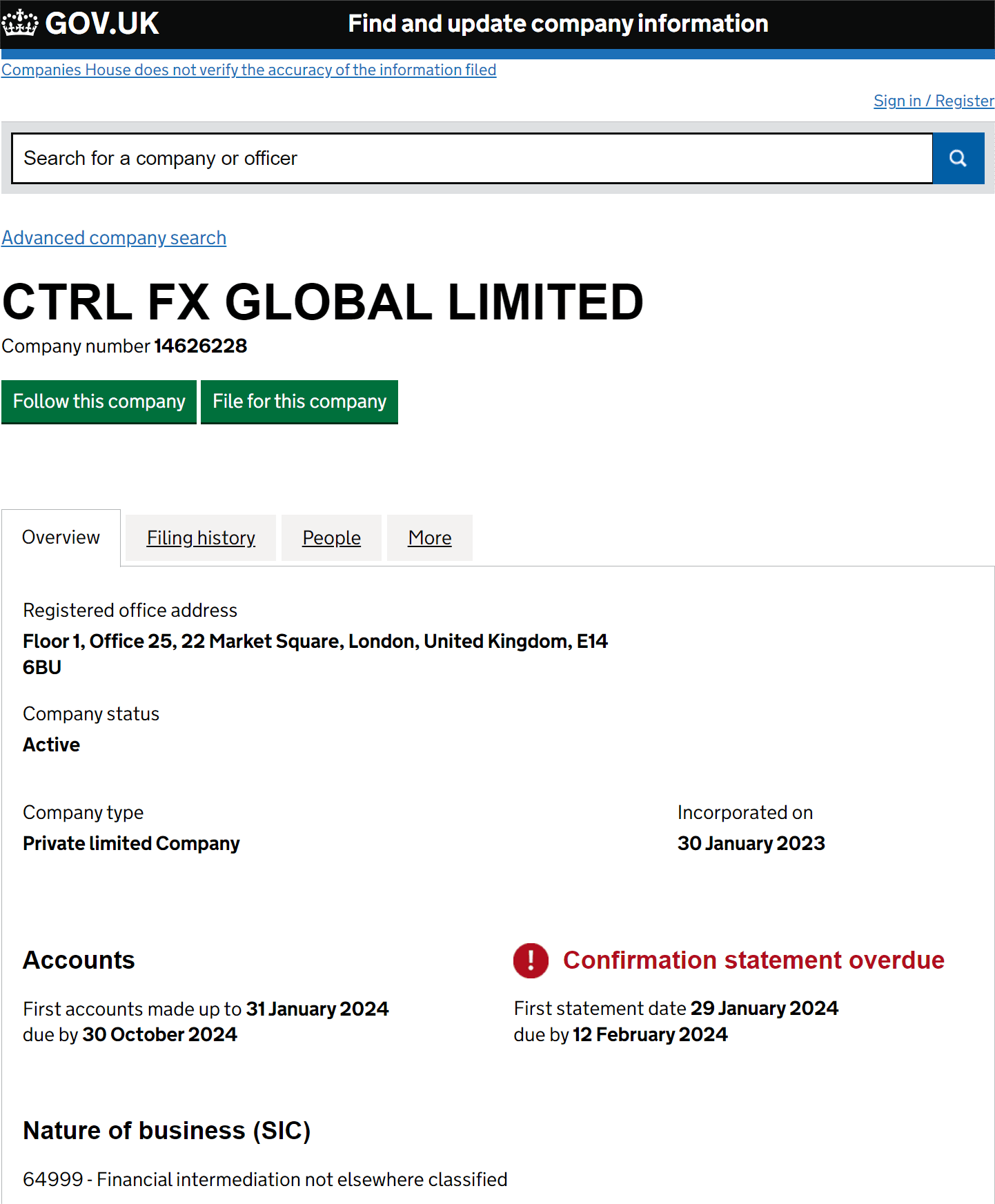 英国工商局（Companies House）