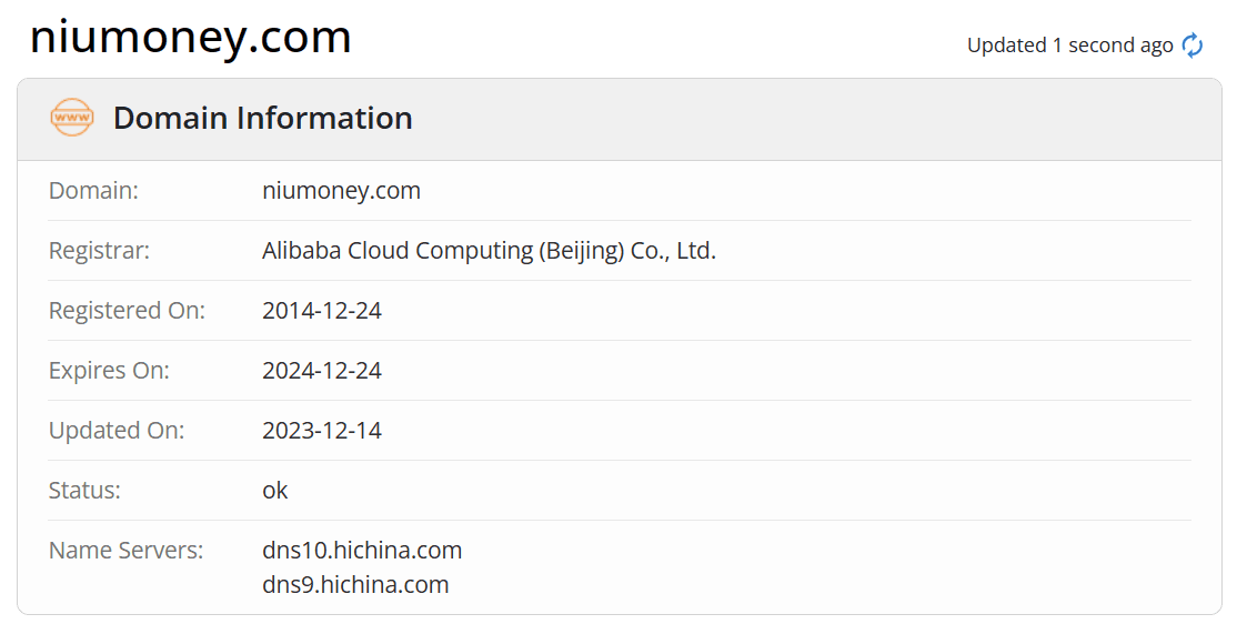 牛钱网whois.com域名年限数据