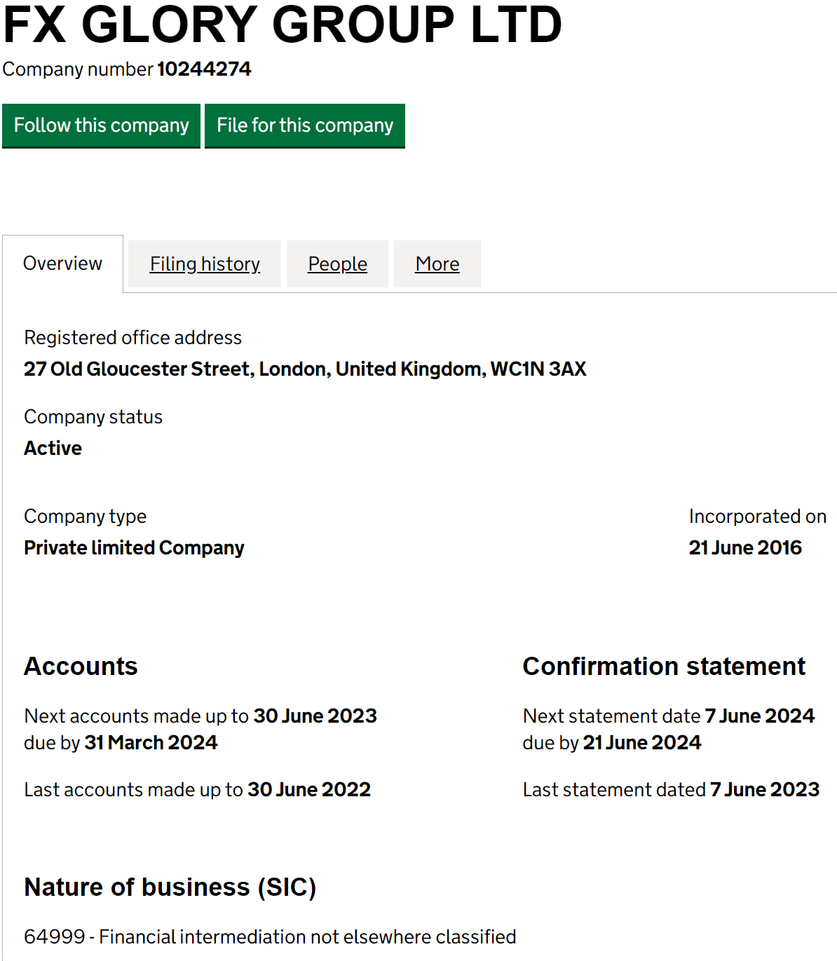 英国工商局(Companies House)