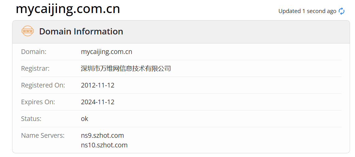 深蓝财经whois.com域名年限数据