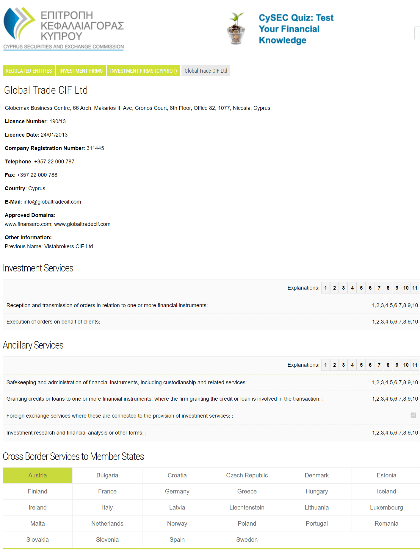 塞浦路斯证券交易委员会(CySEC)