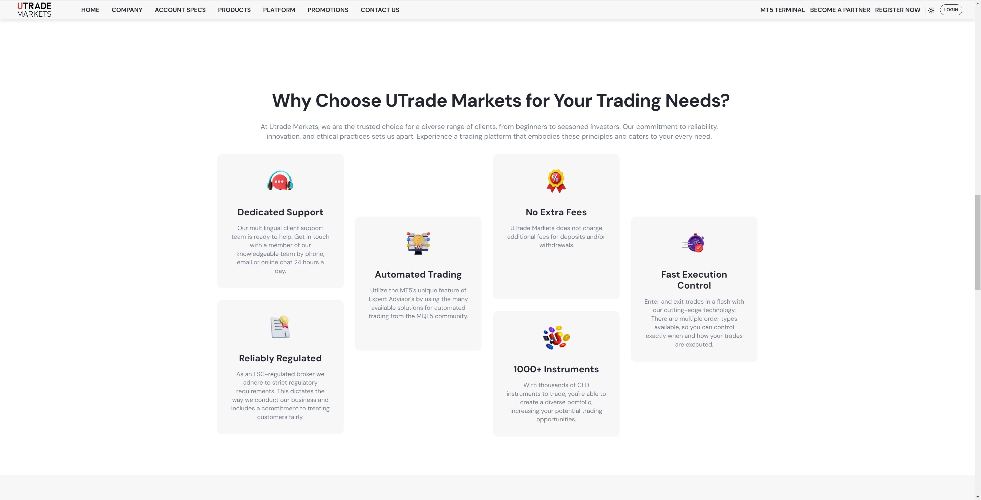 Why Choose Utrade Markets