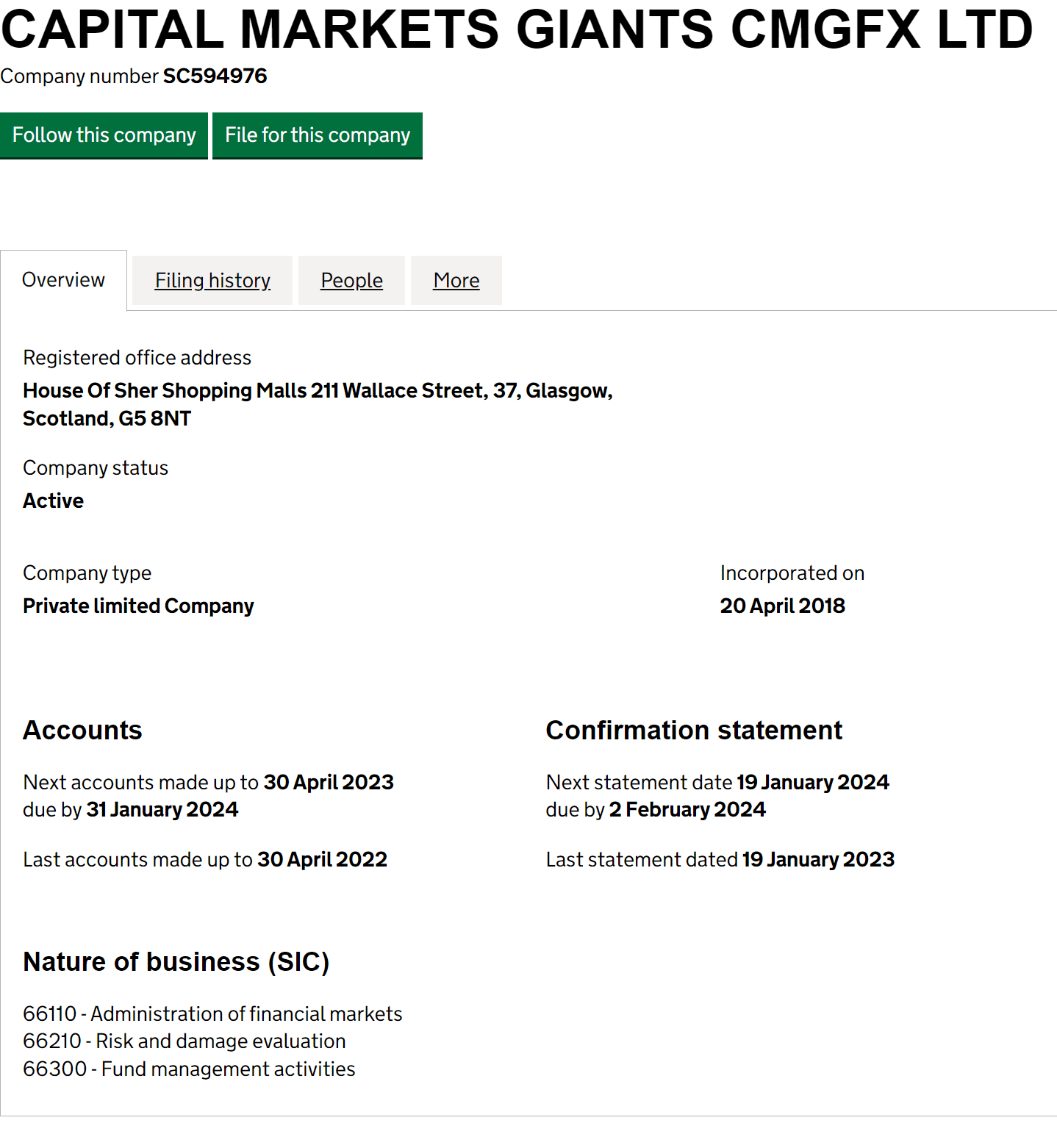 英国工商局（Companies House ）