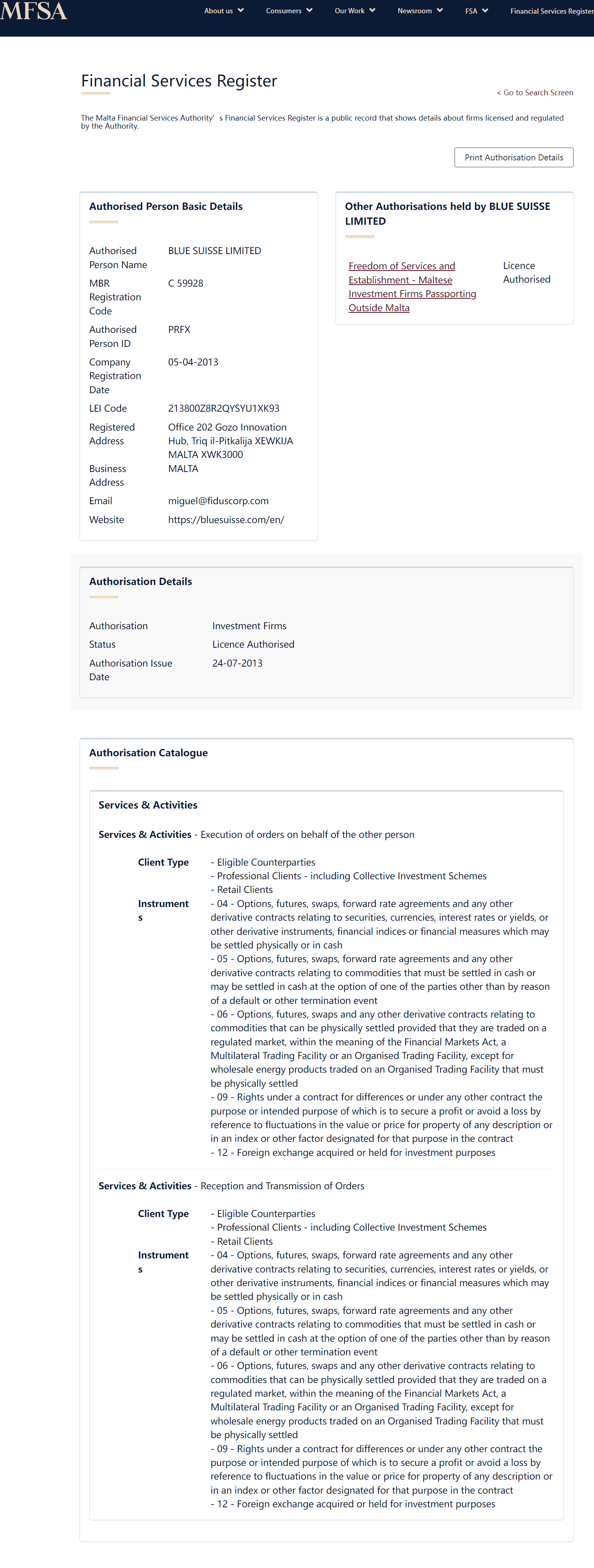 马耳他金融服务管理局(MFSA)