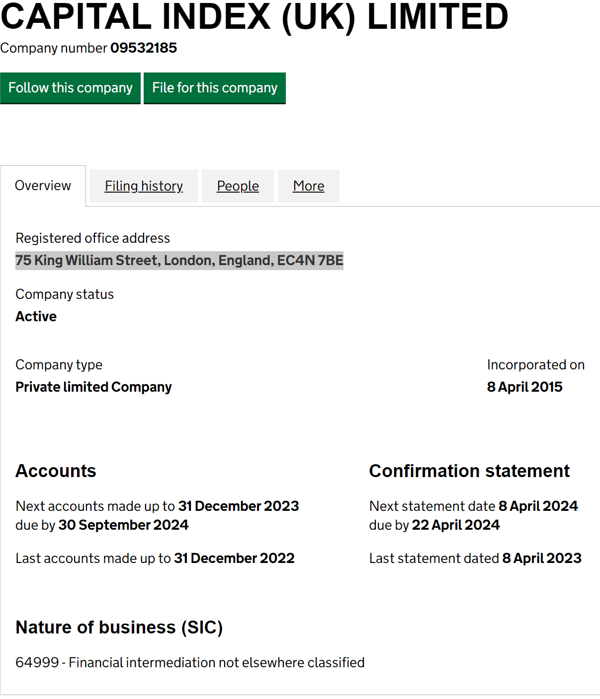 英国工商局(Companies House)