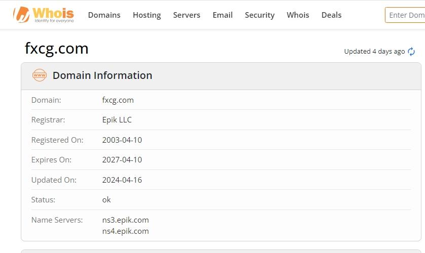 FXCG Whois注册