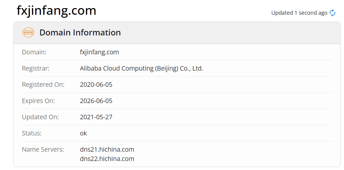 金方whois.com域名年限数据