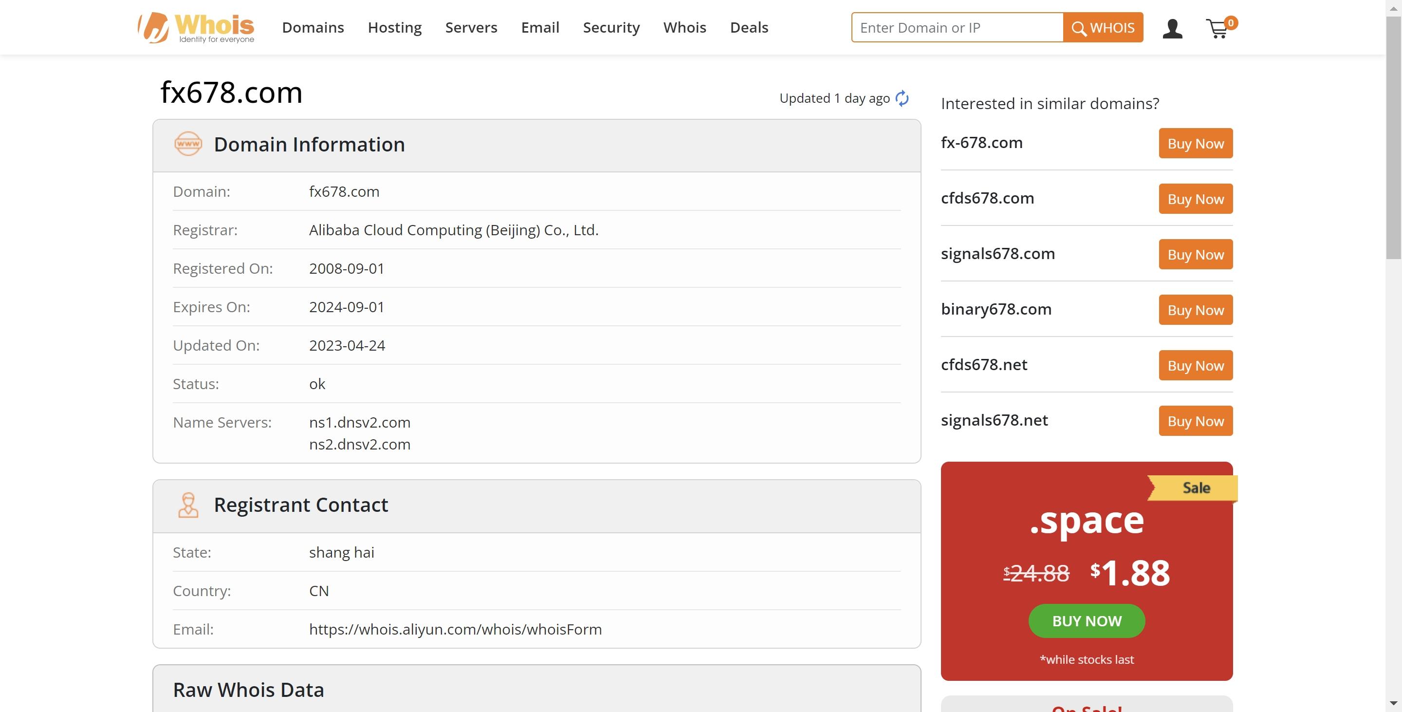 FX678 WHOIS RECORD