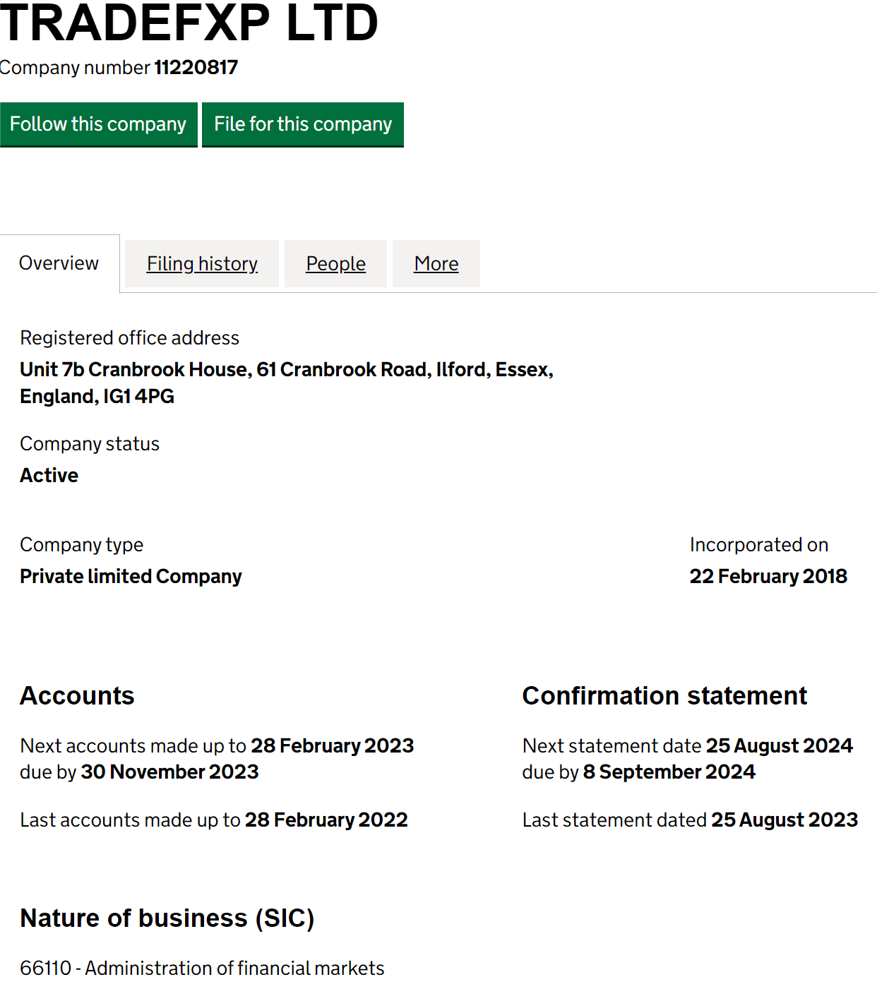 英国工商局（ Companies House）