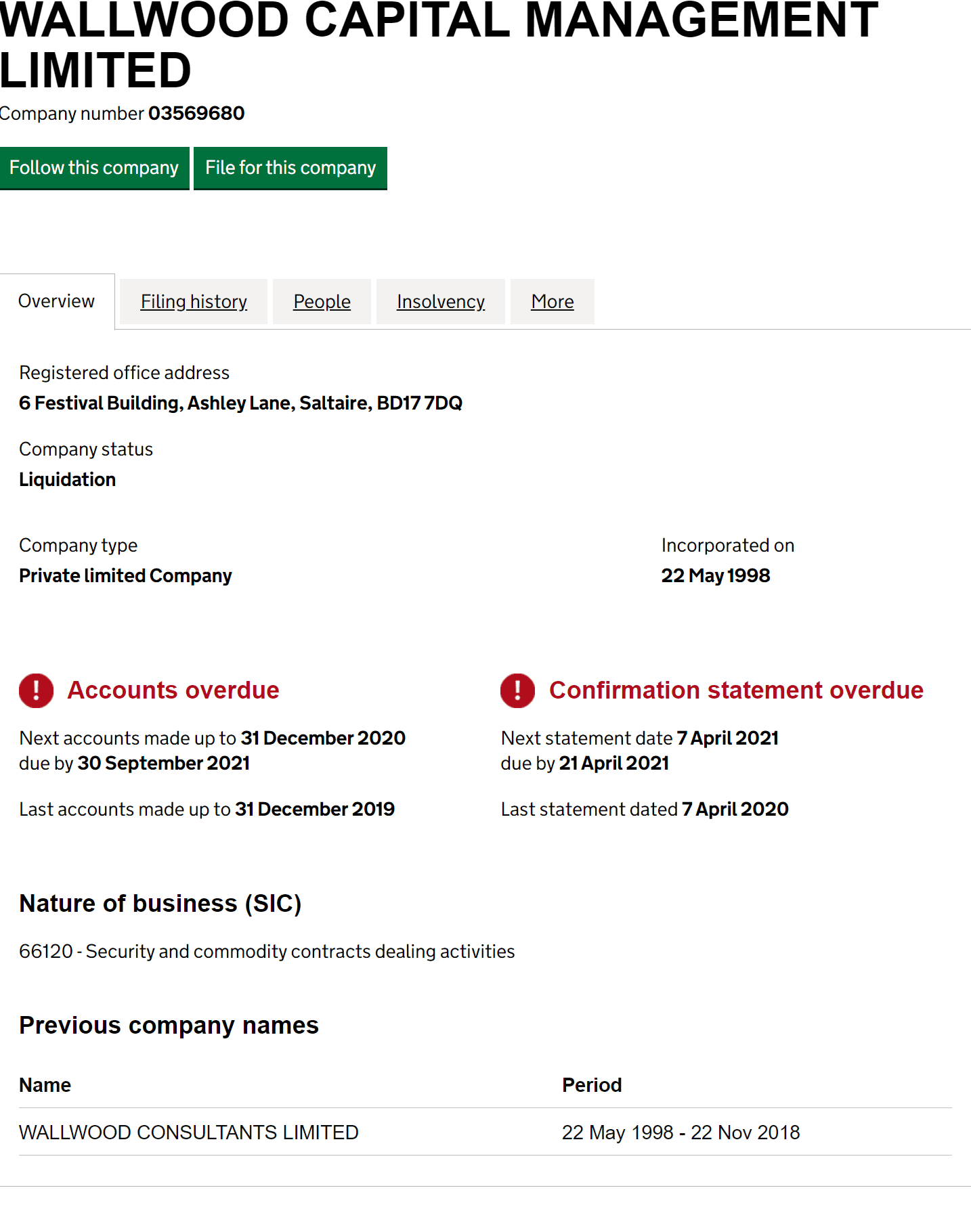 英国工商管理局（Companies House）