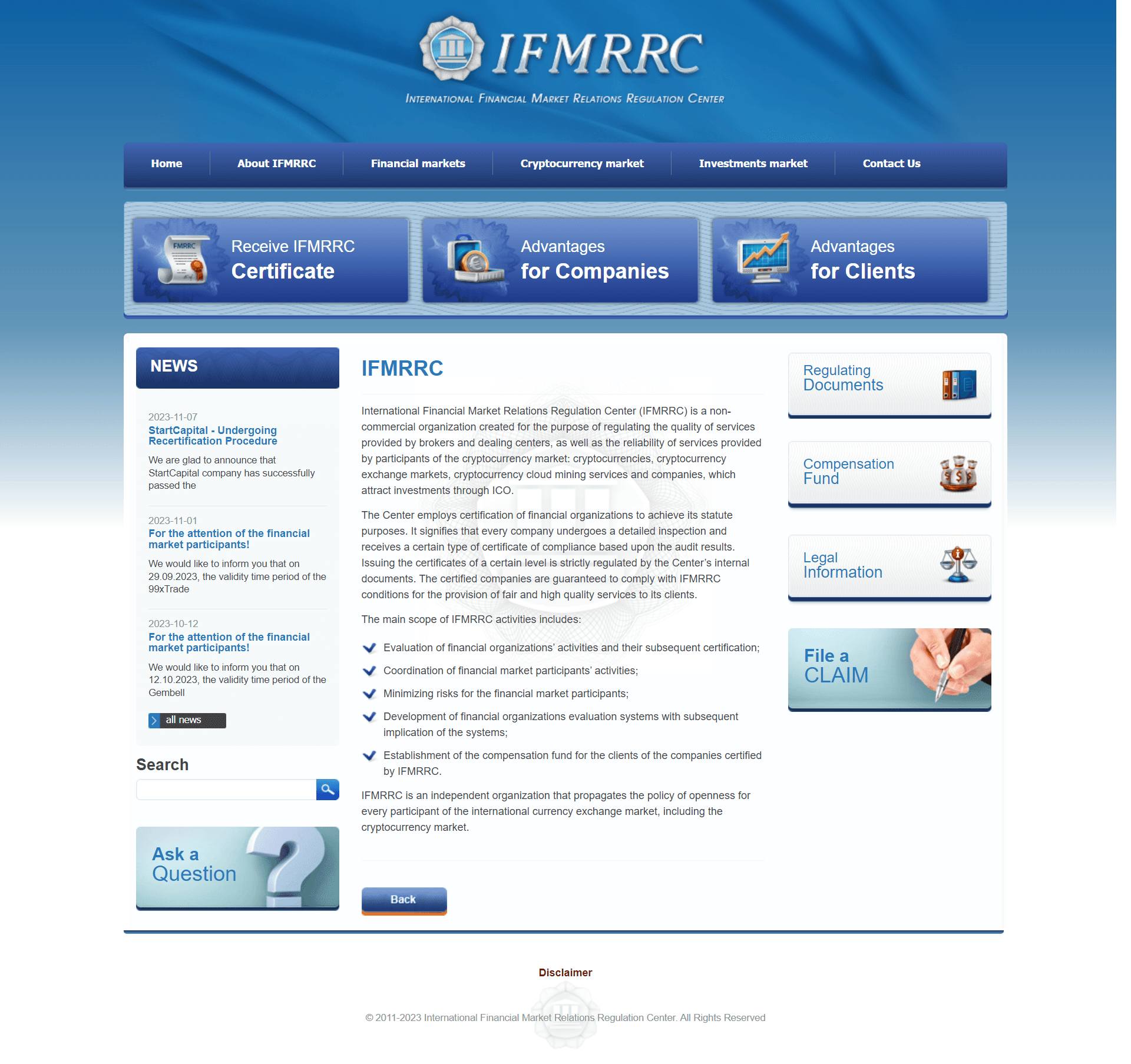 国际金融市场关系监管中心 (IFMRRC)