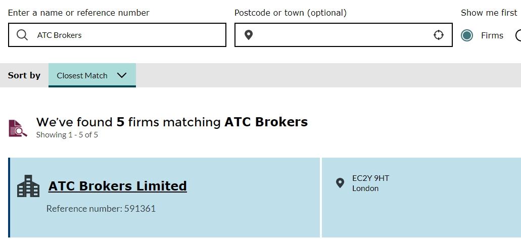 ATC Brokers FCA查询