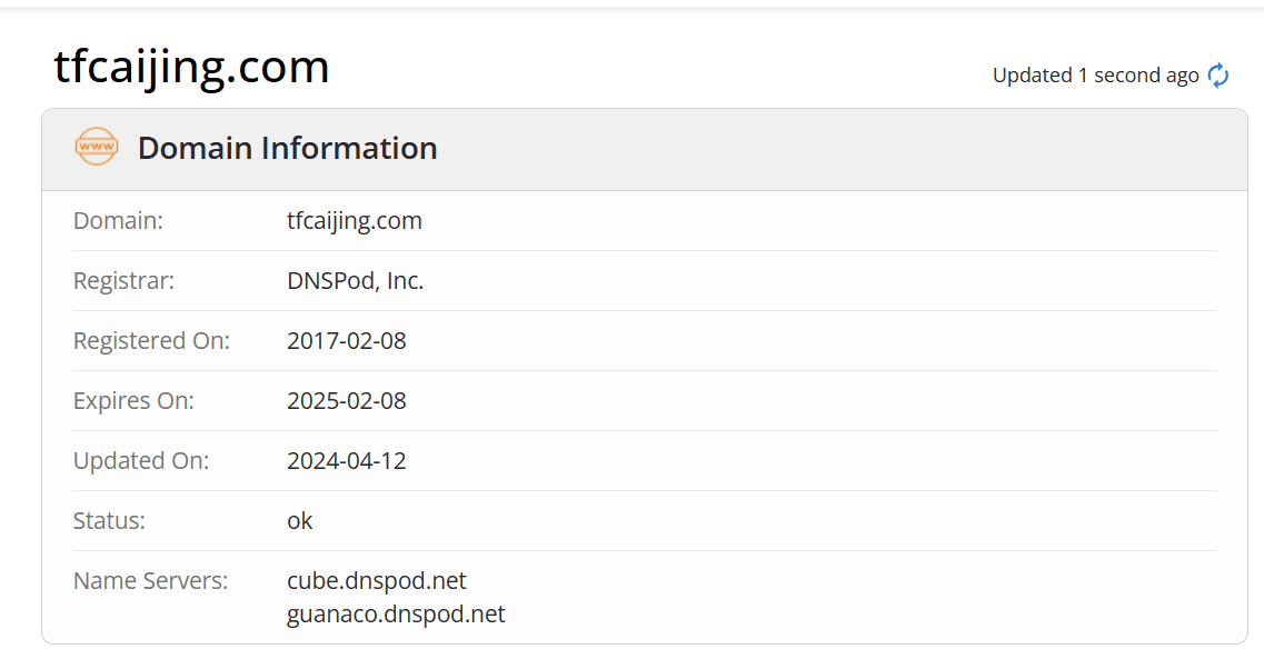 时代财经whois.com域名年限数据