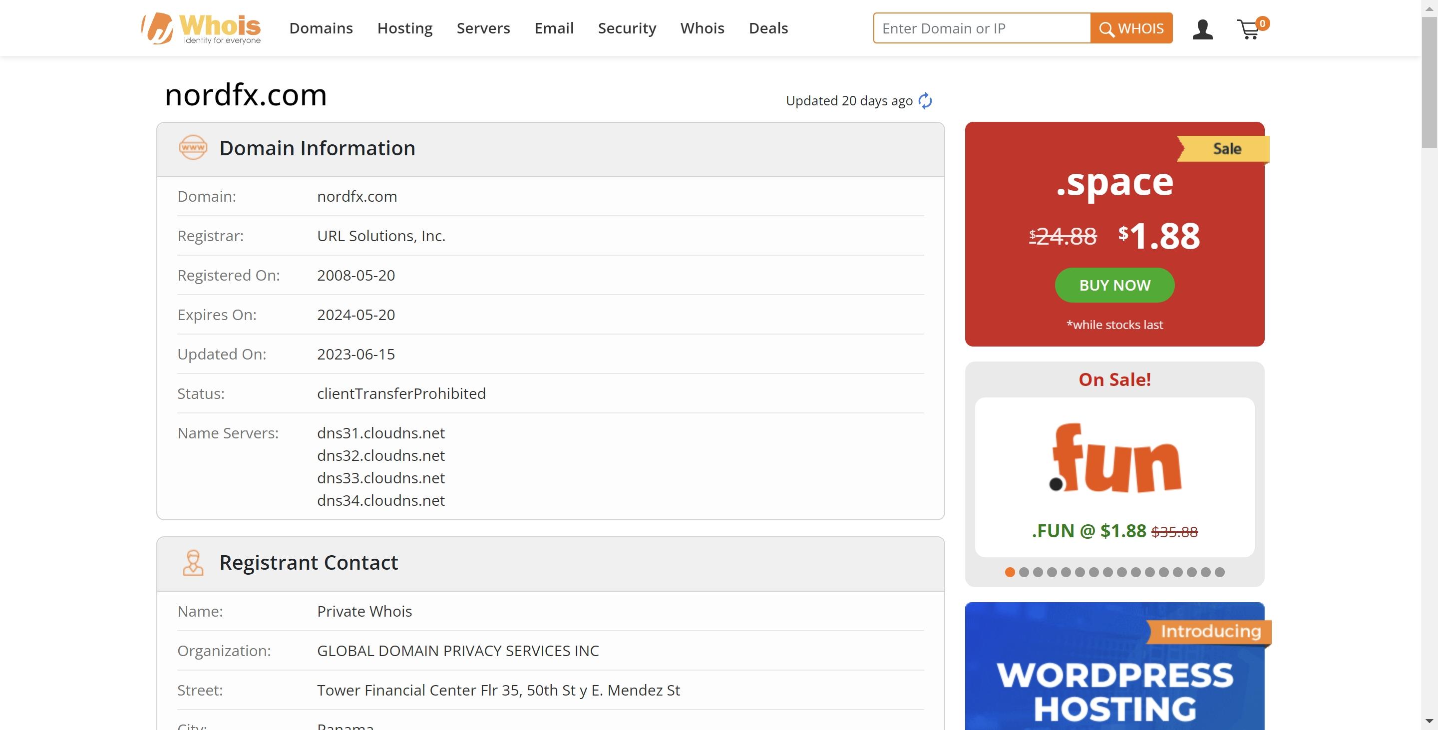 nordfx whois record