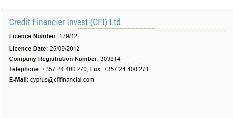 CFI CySEC查询