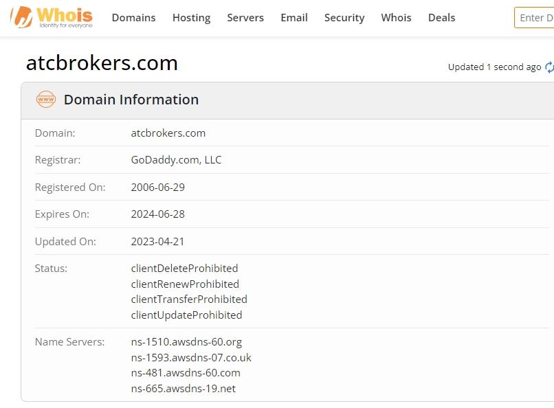 ATC Brokers Whois注册