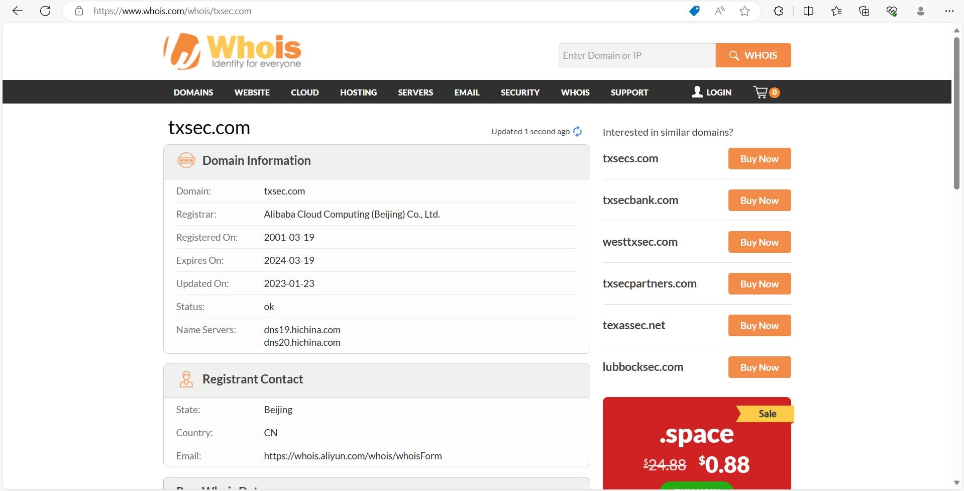 whois.com域名年限数据