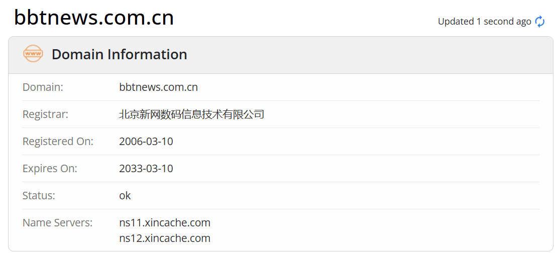 北京商报网whois.com域名年限数据